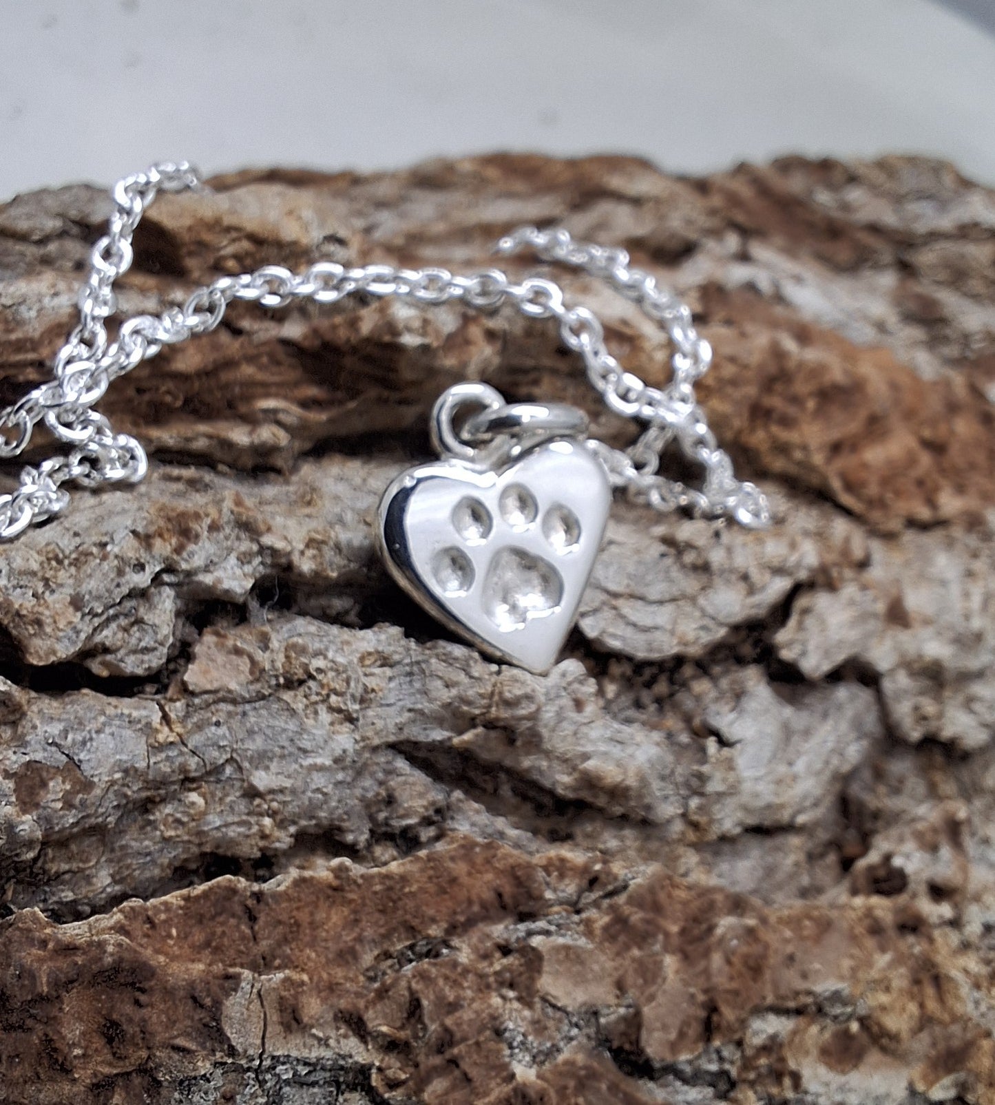 Tiny Heart Paw Pendant