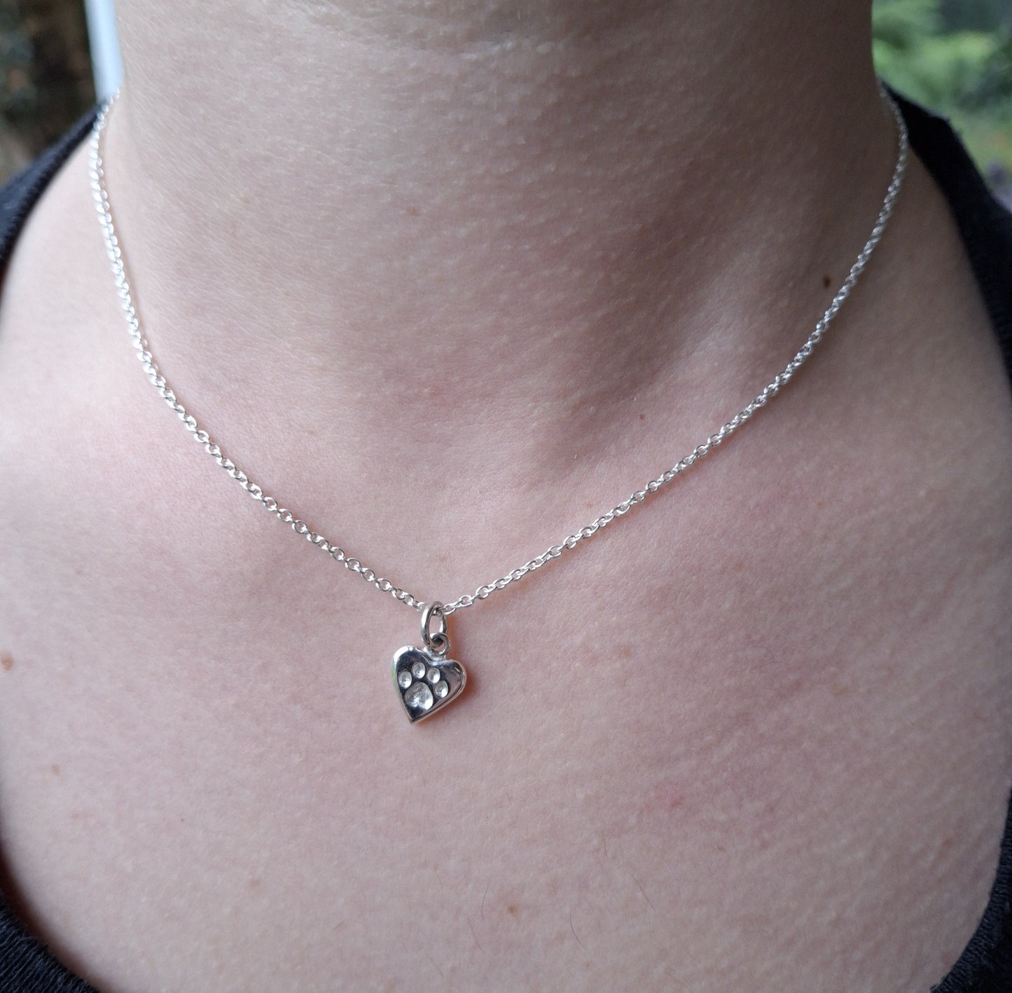 Tiny Heart Paw Pendant